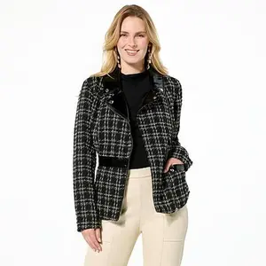 C. Wonder C Wonder Tweed and Faux Leather Moto Jacket C. Wonder C Wonder Tweed and Faux Leather Moto Jacket
