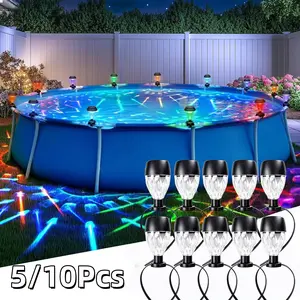 Solar LED Pool Light, Ip44 Waterproof, Garden Decor Lamp, Patio Light, Poolside, Corridor, Garage, Outdoor Lighting, Camping Lantern, Festival Decoration, Solar Led Lights