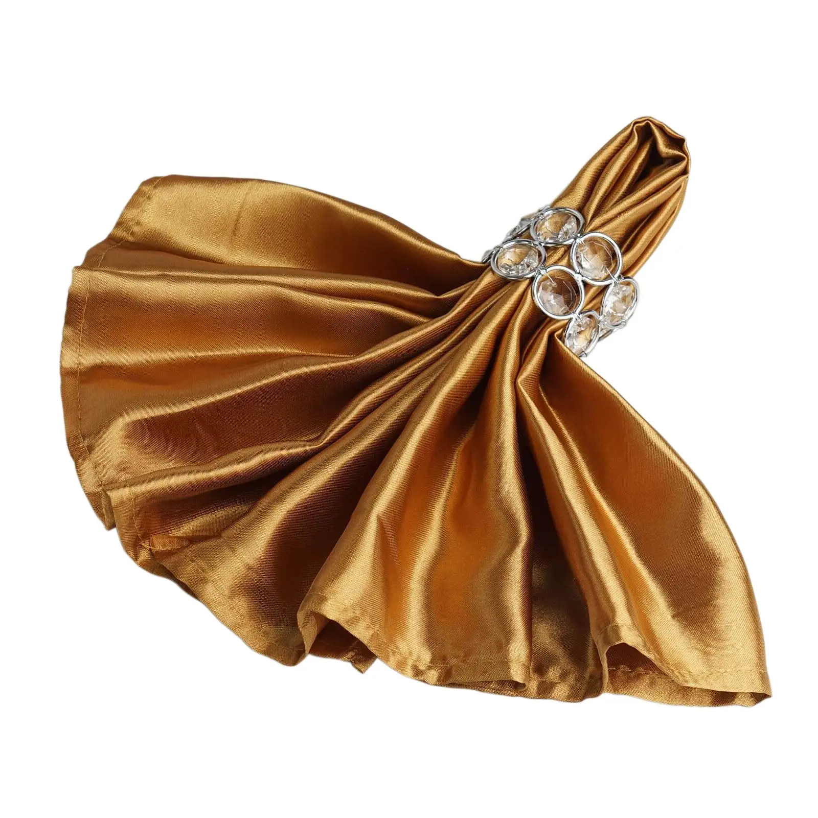 5-Pack Soft and Luxurious Cotton Gold Satin Fabric Napkins, 20"x20" Reusable Cutlery & Tableware - Ideal for Weddings, Banquets