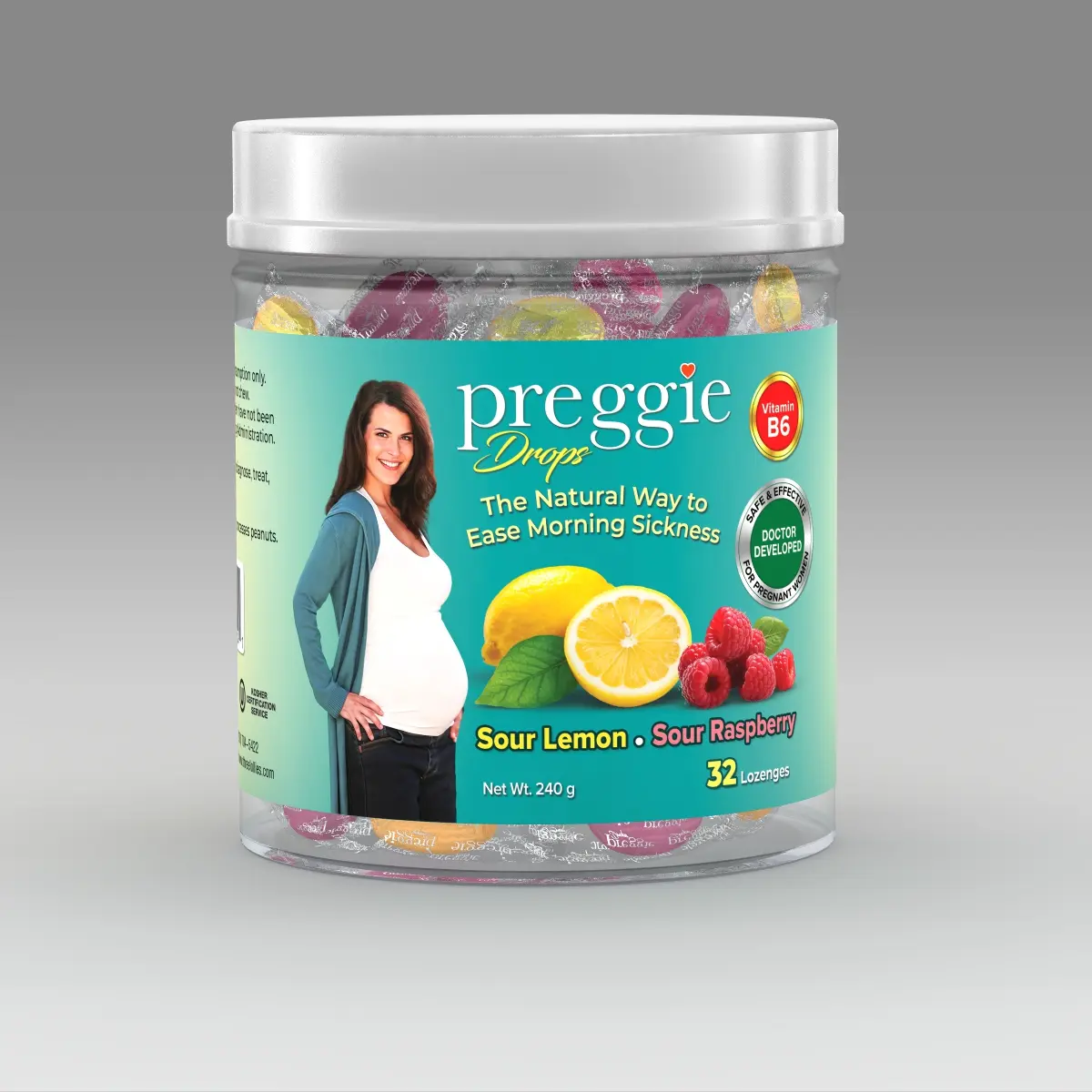 Preggie Drops with Essential Oils, Natural Fruit Extracts & Vitamin B6, Natural Sour Drops Variety Pack (100 Count)
