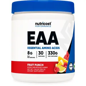 Nutricost EAA Healthcare Dietary Supplement Powder - 30 Servings, Fruit Punch Flavor, Essential Amino Acids