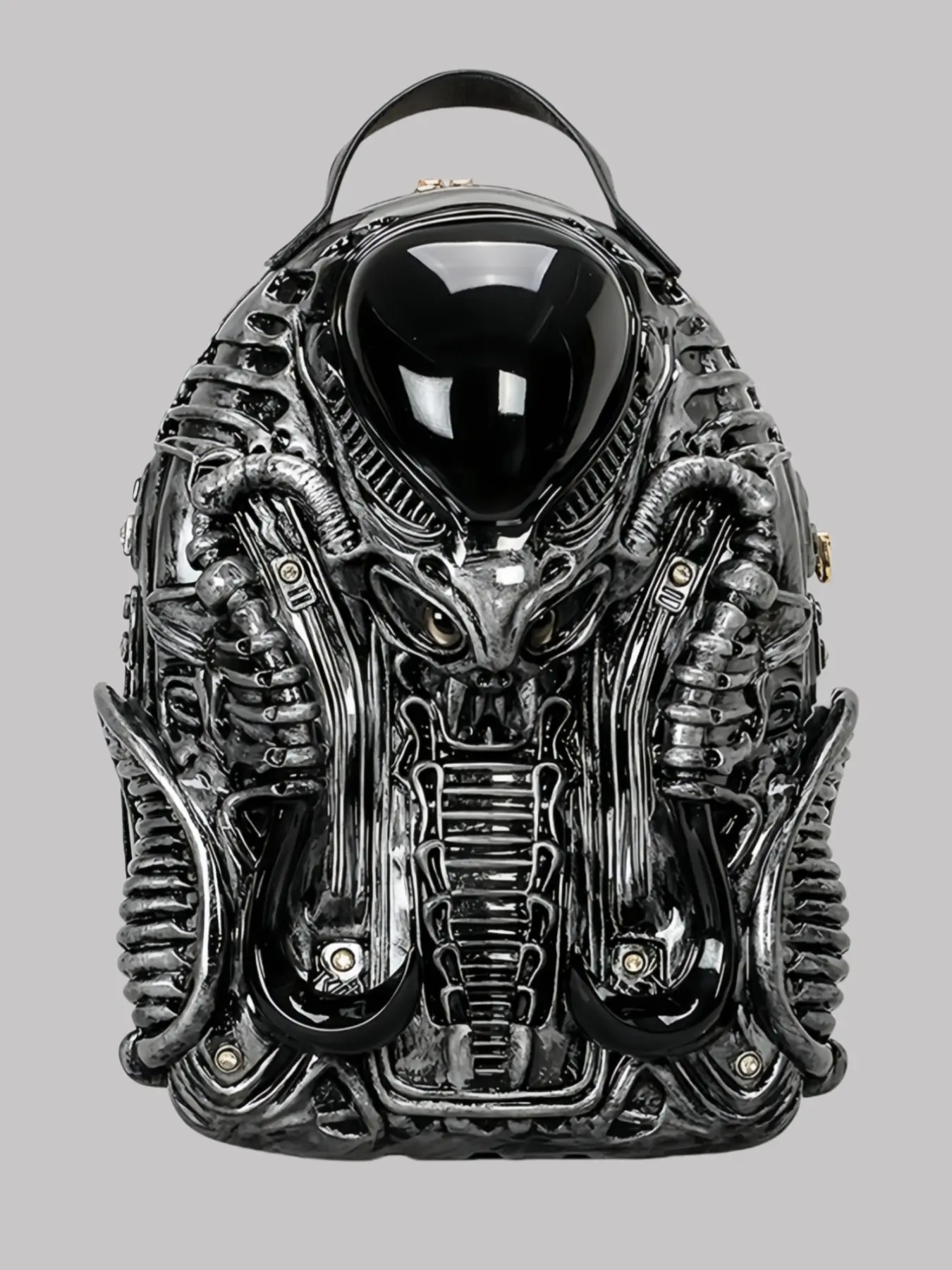 Unisex Large Capacity Backpack, Fashion Rivet Snake Shape Shoulder Bag, Punk Style Travel Bookbag, Streetwear Laptop Bag for Men and Women