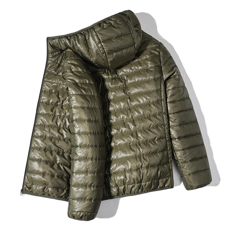Autumn And Winter Men's Thin Warm Cotton-Padded Jacket With Hood Lightweight Casual Coat For Daily Life Bright Face