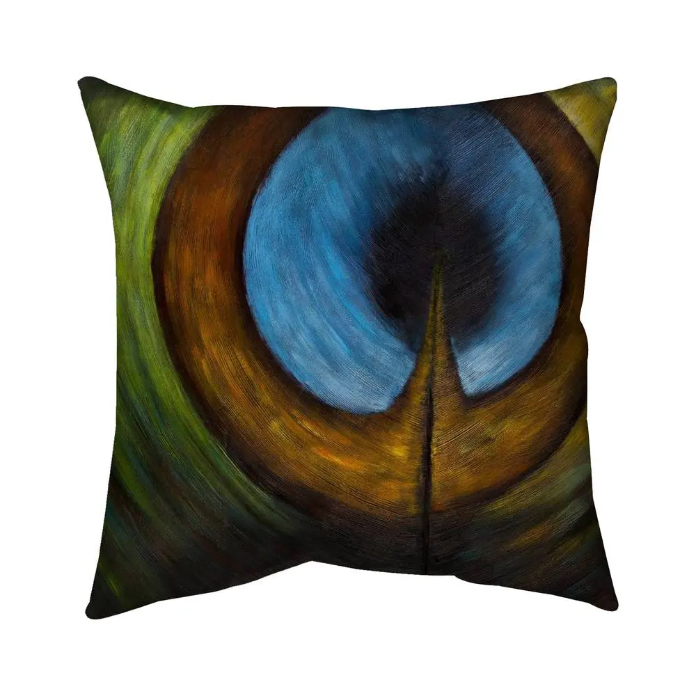 Begin Home Decor 5541-1616-AN121 16 x 16 in. Blue Exotic Feathers Pillow - Peacock Feather Center Decor