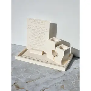 Luxury Heart Shape Shabbat Candle Set.