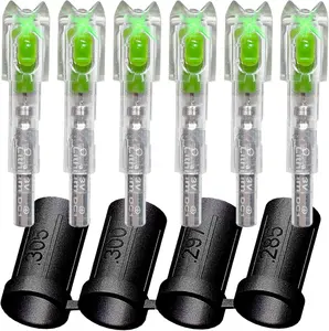 6 Pack Lighted Nocks Automatic Lighting Bushings Fit .285 .297 .300 .305 Crossbow Hunting with Green LED for Enhanced Visibility
