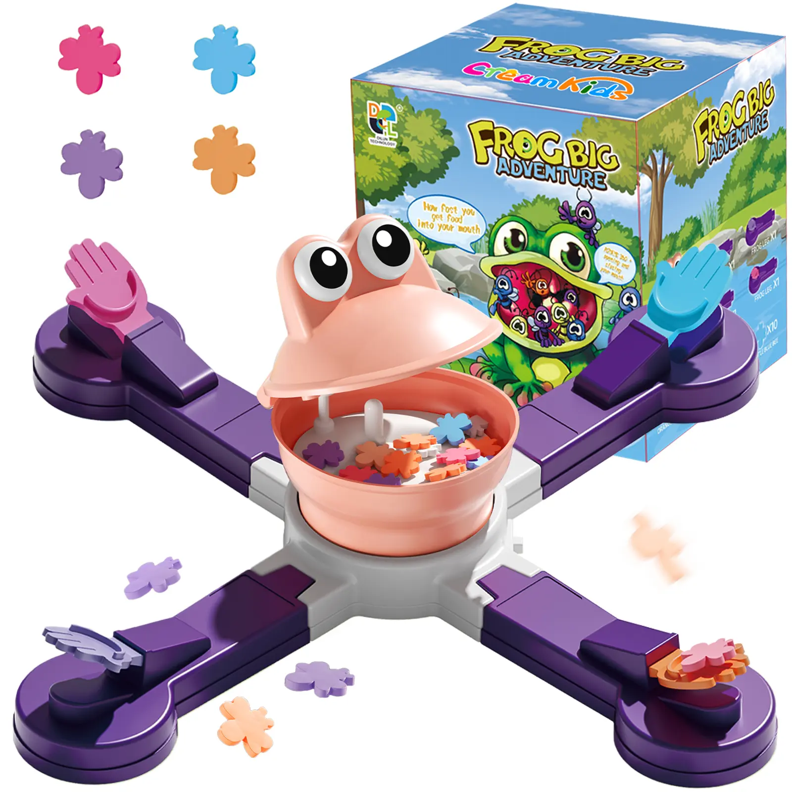 Frog Bug-Eating Board Game - Durable Safe Retro Classic, Push-to-Launch Devices, Realistic Frog Design, Abs-Enhancing Reaction Speed Exerciser for Ages 3+, Fun Bonding Family Party Toy That Promotes Teamwork, Durable And Safe, 3 And Up