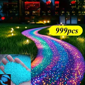 999pcs of luminous resin pebbles in the dark, suitable for garden paths, juicy flower pots, outdoor holiday decorations such as Valentine's Day and Halloween decorations, outdoor sculptures, Garden Stones