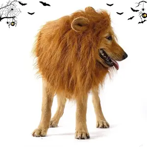 Dog Lion Mane Costume - Realistic Mane with Ears for Medium to Large Sized Dogs, Pet Halloween Costumes Birthday Party Cosplay Apparel