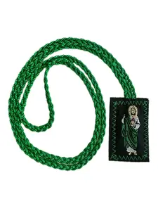 San Judas Tadeo Embroidered Necklace, 2025 New Style Catholic Necklace, Fashion Jewelry Accessories for Women & Men, Cross Chain Design