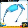 KastKing Huzzah Polarized Sport Sunglasses for Men & Women - Blue Smoke Lenses, UV Protection, Impact Resistant, Oleophobic Coating, Grilamid Frames