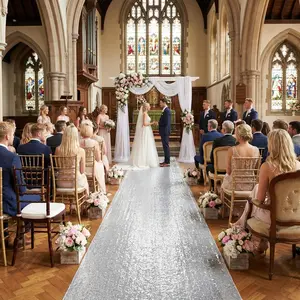 Aisle Runner Wedding Christmas Sequin Carpet Runner 4ftx15ft Aisle Runner for  Year Wedding Christmas Party Prom Decoration