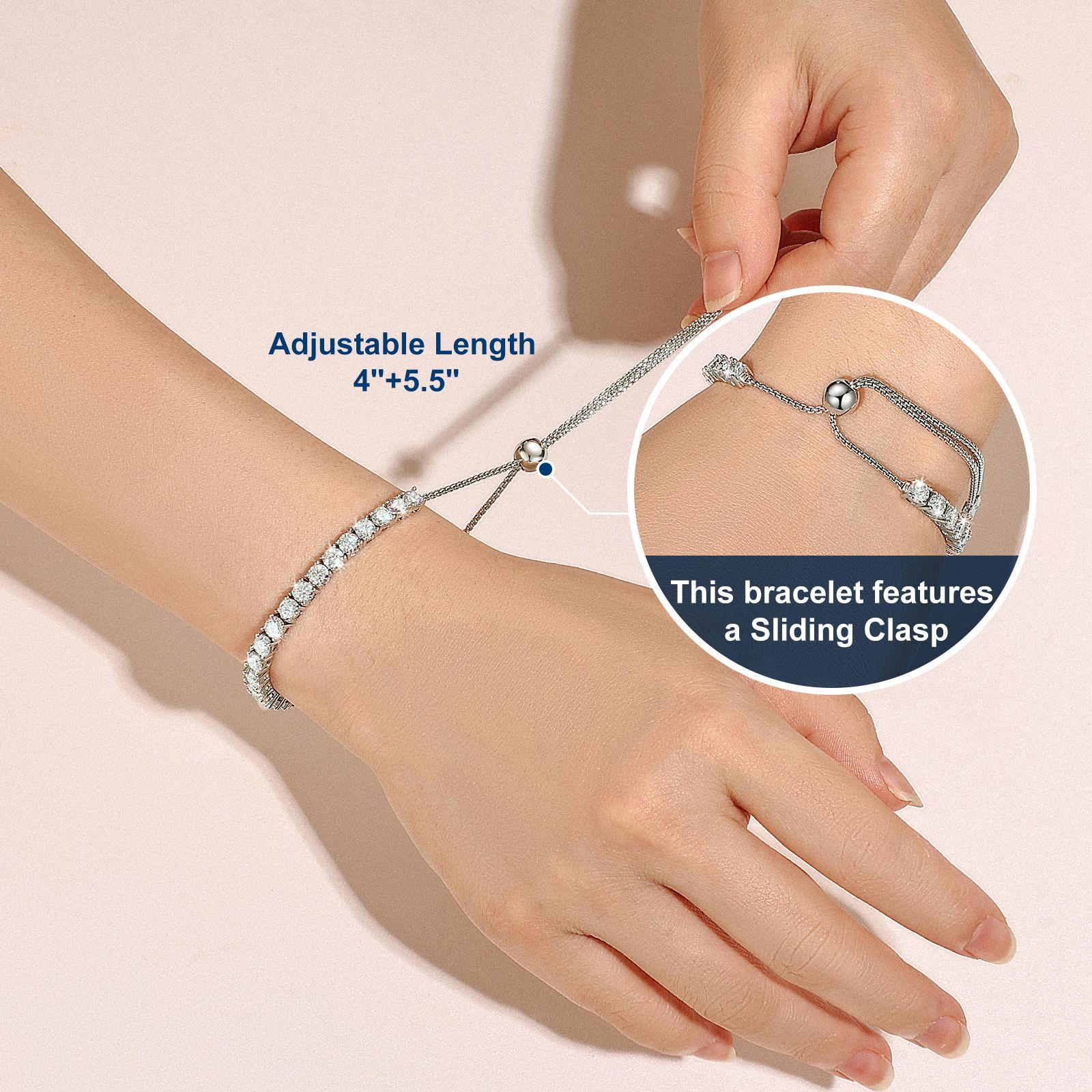 【#B97】2mm to 4mm Shiny Synthetic Moissanite Tennis Chain Bracelet Necklace 925 Sterling Silver Women Fine Jewelry Gift Party Everyday