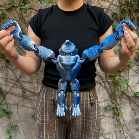 3D Printed Long Arm Gorilla Figurine, Home Decor, Decorative Statues, Statues For Home Decor, Realistic Eyes, Moveable Joints, Articulating Animal Figurines, Christmas Gift, Birthday Present, Animal Statue