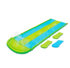 Bluescape Triple-Lane Water Slide + (3) Inflatable Boogie Boards for Summer Water Play