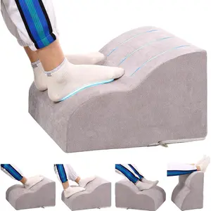 Multifunctional 3-Tier Under Desk Foot Rest, Washable Foot Stool for Office Chair Gaming Chair & Sofa, Leg Elevation Pillow Supports Posture, Light Grey