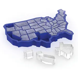 U Ice of A BPA-Free Silicone Cube Tray  USA Mold Novelty July 4th Party Supplies Dishwasher Safe Blue 38 Cubes