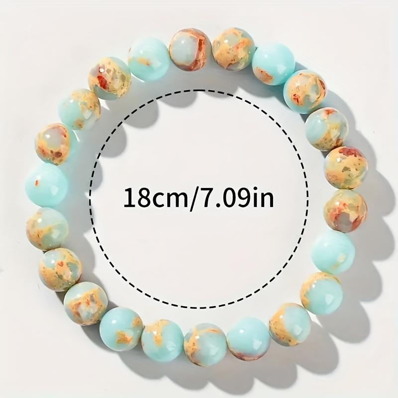 Shoushan Stone Handmade Beaded Bracelet – Natural Polychrome Gemstone Jewelry, Good Luck & Career Attraction, Unisex Gift for Men Women, Daily Wear Holiday Present