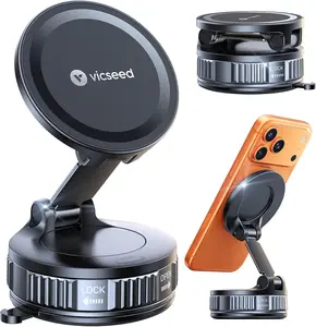 VICSEED Ultimate for Magsafe Car Mount [98+LBS Strongest Suction] 360° Vacuum Magnetic Phone Holders for Your Car Metal Arm Foldable Cellphone Mount for Iphone 17 16 15 14 13 12 Pro Max Air Android