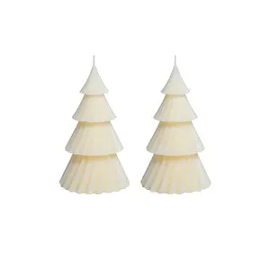 The Favorites Twinkle Tree Candle Set Of 2 in Ivory