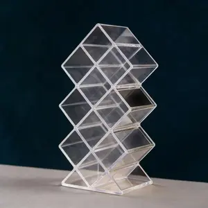 1 Piece, Cute Fish-Shaped Lipstick Holder Stand, 10 Spaces, Transparent Plastic Material, for Makeup, Perfume Storage, Desk Decor, Women Accessories