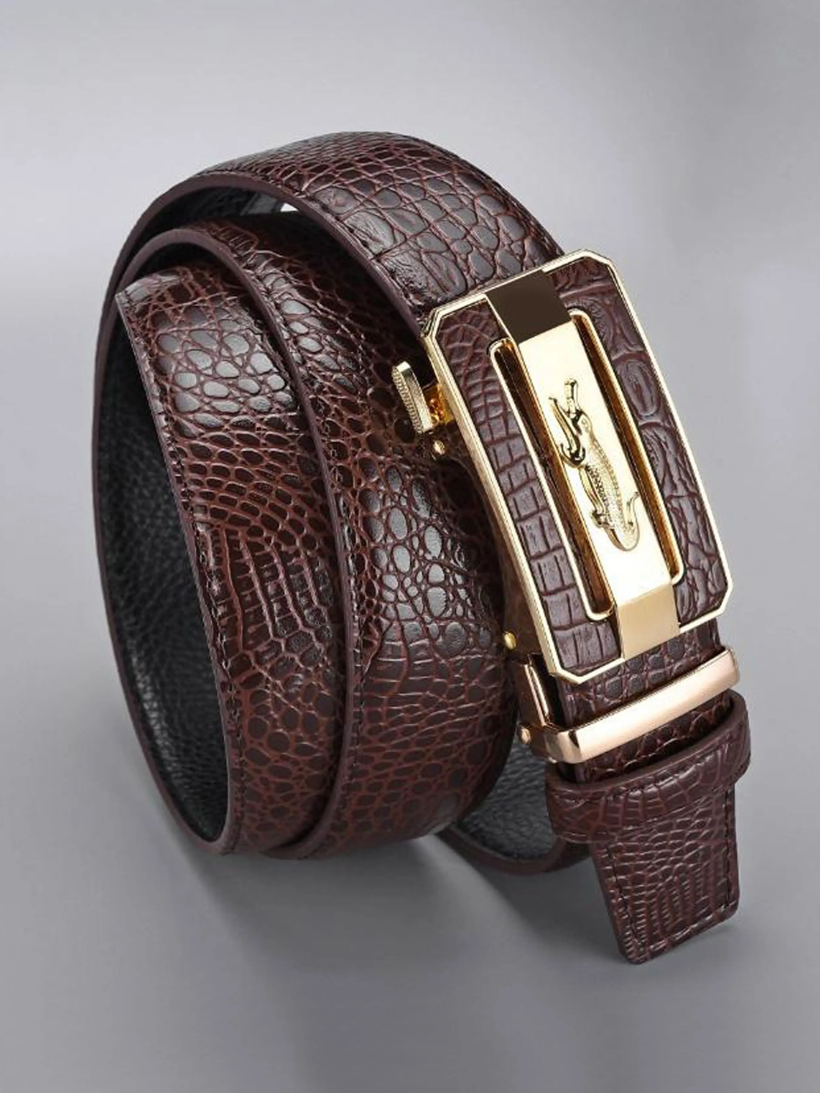 Hot selling men's belt, high-end pants belt, business casual fashion, crocodile pattern automatic buckle belt, Trendy Exquisite Belt, Casual Waist Belt, Belt With Buckle
