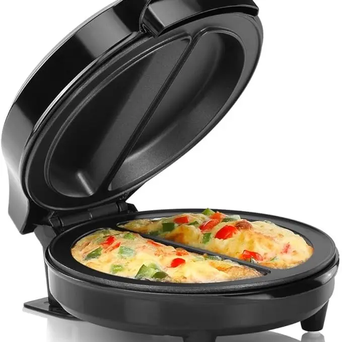 Housewares Non-Stick Omelet & Frittata Maker, Stainless Steel - Makes 2 Individual Portions Quick & Easy