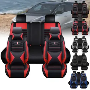 For Toyota Tacoma Car Seat Cover For 5 Seats All-Season PU Leather Anti-Scratch Front Rear Seat Protector Mat Full Set, Automotive Interior Decoration