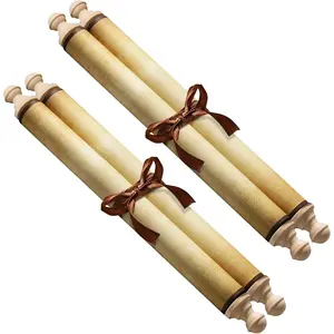 2 count Blank Scrolls Paper with  Rods, for Naughty or Nice List, Writing, Wedding Vows, Invitation, Love Letter,  Prop, Renaissance, 7.1 x 31.5 inches (style1)