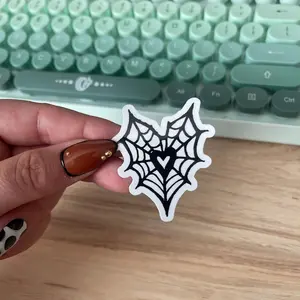 Spider Web Heart Vinyl Sticker