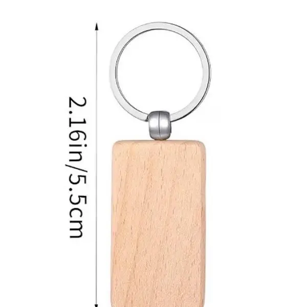 Personalized Wooden Keychain - Custom Engraved Name on 1 Side