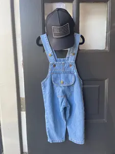 Faded Denim Overalls