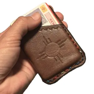 Unisex minimalist leather front pocket wallet