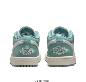 Men's & Women's Low Top Basketball Sneakers - White, Sea Glass Retro Court Shoes for Daily Casual Wear & Skating