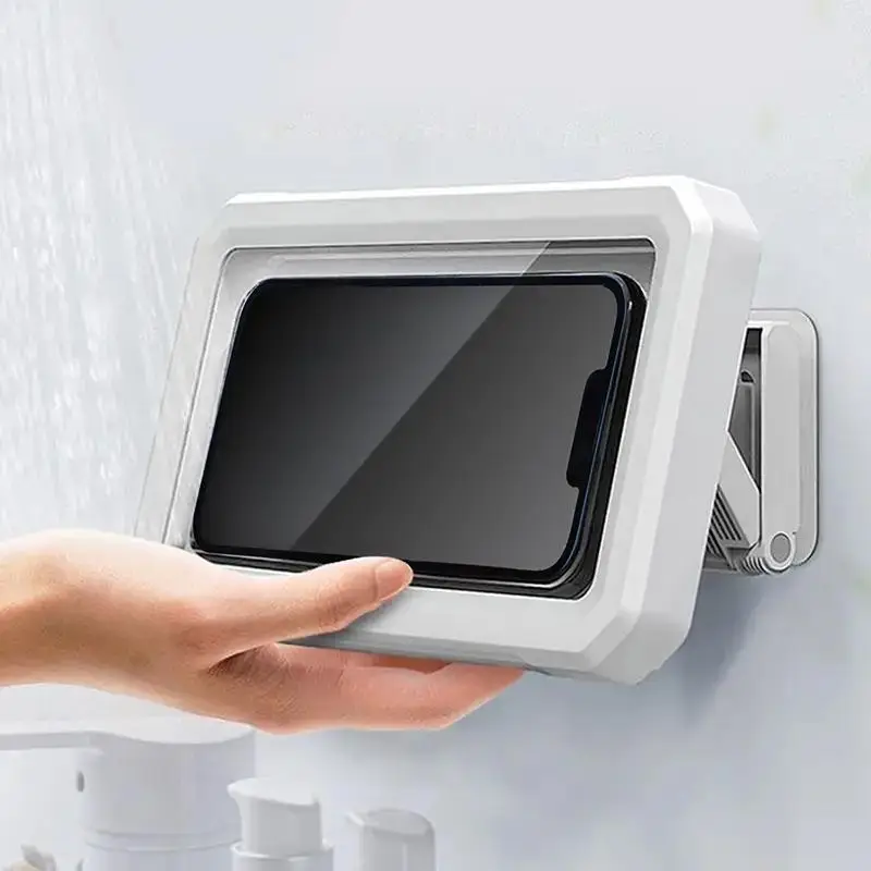 Punch-free Mobile Phone Box, Summer Anti-fog Phone Holder, Adjustable Tablet Phone Holder Mount, Cellphone Stand, Room Decor for Bathroom Designed by