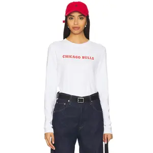Terez x REVOLVE Chicago Bulls Long Sleeve Baby Tee in White