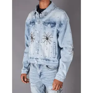 Politics sunray blossom denim jacket