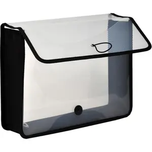 212 MAIN LIO48160CR Expand-N-File Poly Expanding Wallet - Clear, Office Supplies, Storage File Folder Holder, Portable