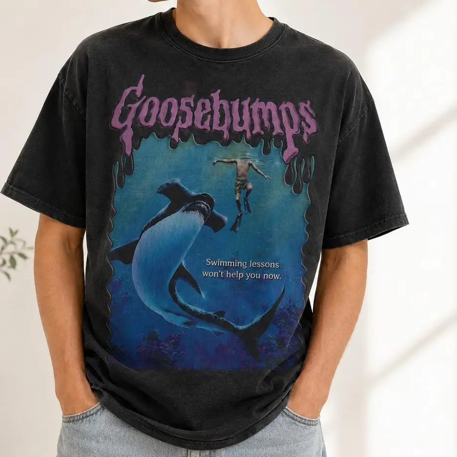Goosebumps Vintage Deep Trouble Halloween Shirt Classic Horror Book Graphic Tee Comfort Colors Retro Spooky Season Top
