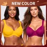 HSIA Joan Comfortzone Unlined Plus Size Full Coverage Underwire Support Minimizer Bra Instantly Slims 1 to 1.5 Cups Pain Free Wider Cushioned Straps U Shaped Back Smoothing Naked Feel T Shirt Bra for Big Bust Women Anti Sag Daily Lingerie Everyday Bra