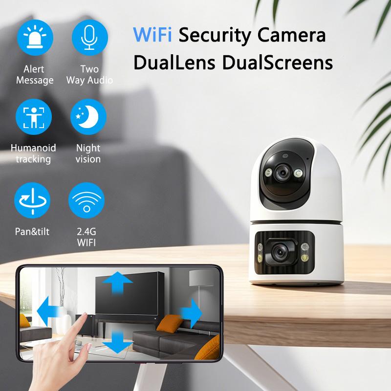 WiFi Smart Indoor Camera Dual Lens 355 ° Panoramic Home Surveillance Camera | Support Mobile Phone Remote/Voice intercom/Infrared Night Vision/Motion Detection