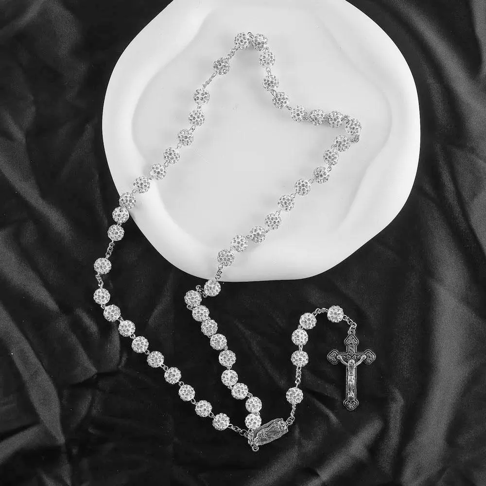 Hot Selling Rhinestone Rosary Necklace