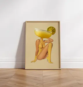 Retro Cocktail Wall Art Margariti Bar Cart Decor Home Decor ideas