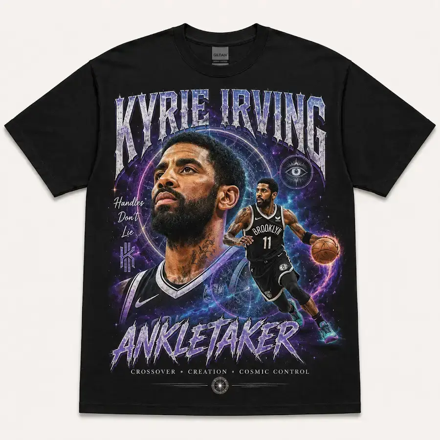 Kyrie Irving Vintage Graphic Shirt, Anklebreaker Basketball Bootleg Tee, Retro Hoops Sports Graphic T-Shirt, Unisex Oversized Streetwear