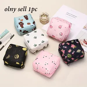 🎀 Must-Have Period Pouch! Cute Cartoon Sanitary Napkin Bag - Large Capacity & Discrete Organizer for School, Work & Travel