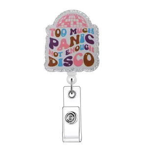 Funny Retractable Badge Reel, Acrylic ID Holder with Clip for Nurses, Doctors, Students & Office Staff, Identification Badges & Supplies, Badge Decoration, Badge Buddy Nursing
