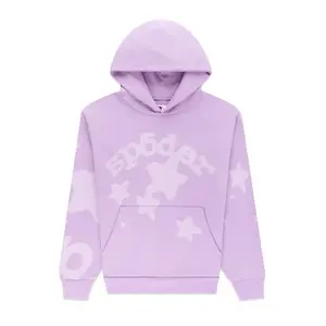 Sp5der Beluga V2 Hoodie Acai Purple - Authentic Unisex Menswear Original Spider Web Pullover Sweatshirt Long Sleeve