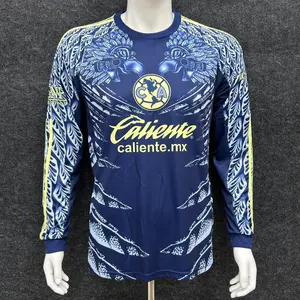 2025 2026 New American Club Away Blue Long Sleeves Football Jersey Top