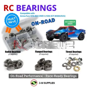 RCScrewZ Metal Shielded Bearings ara059b for Arrma Fury 223s BLX 2WD 1/10th SCT (#ARA3521) | RCX