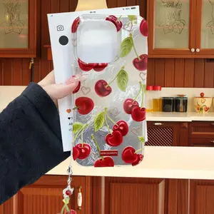 Cherry Pattern Phone Case with Lanyard, Cute Phone Protective Cover, Protection, Phone Accessories Compatible with iPhone 11 12 13 14 15 Pro Max, Casing, Smartphone Cover Jacket